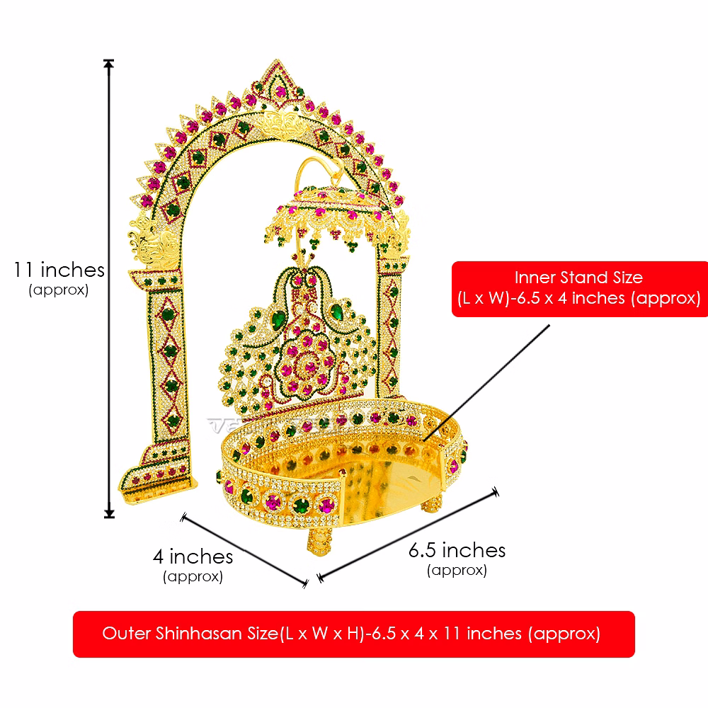 Gemstone Sinhasan for Deity / Idols image 5