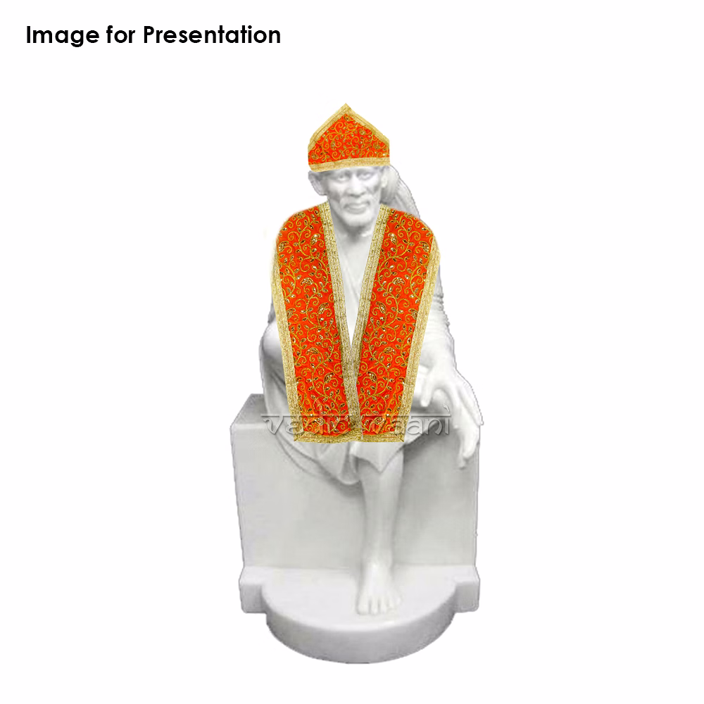 Sai Baba Shawl Duppata Pheta Set in Sacred Velvet Cloth image 3