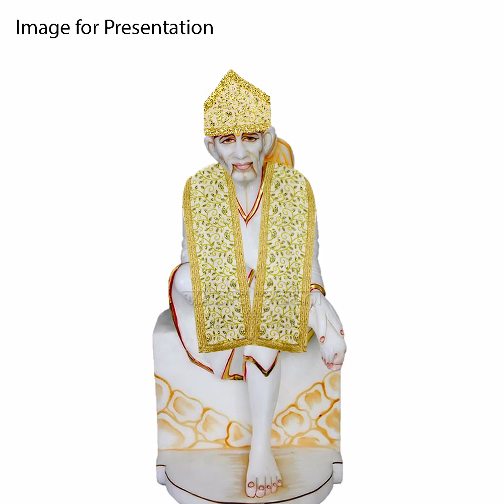 Sai Baba Shawl Duppata Pheta Set in Sacred Velvet Cloth image 6