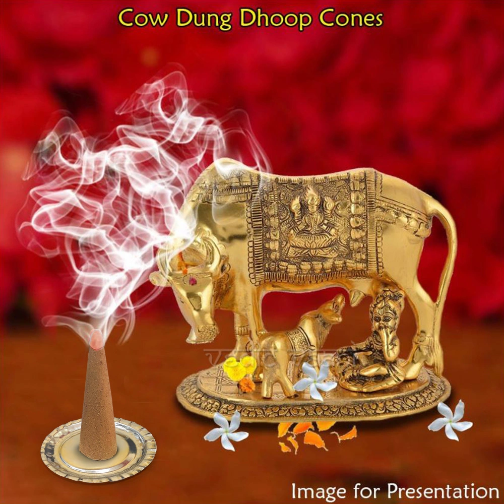 Cow Dung Dhoop Cones-10 pcs-3