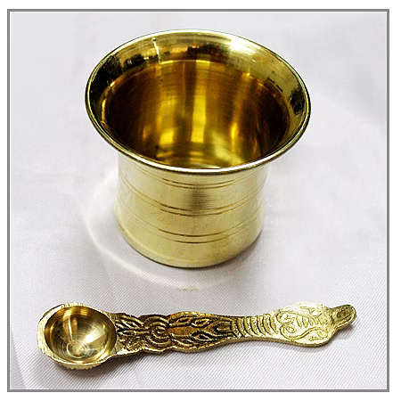 vedic vaani™ panchpatra and pali in brass - big