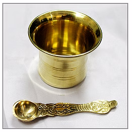vedic vaani™ panchpatra and pali in brass - big
