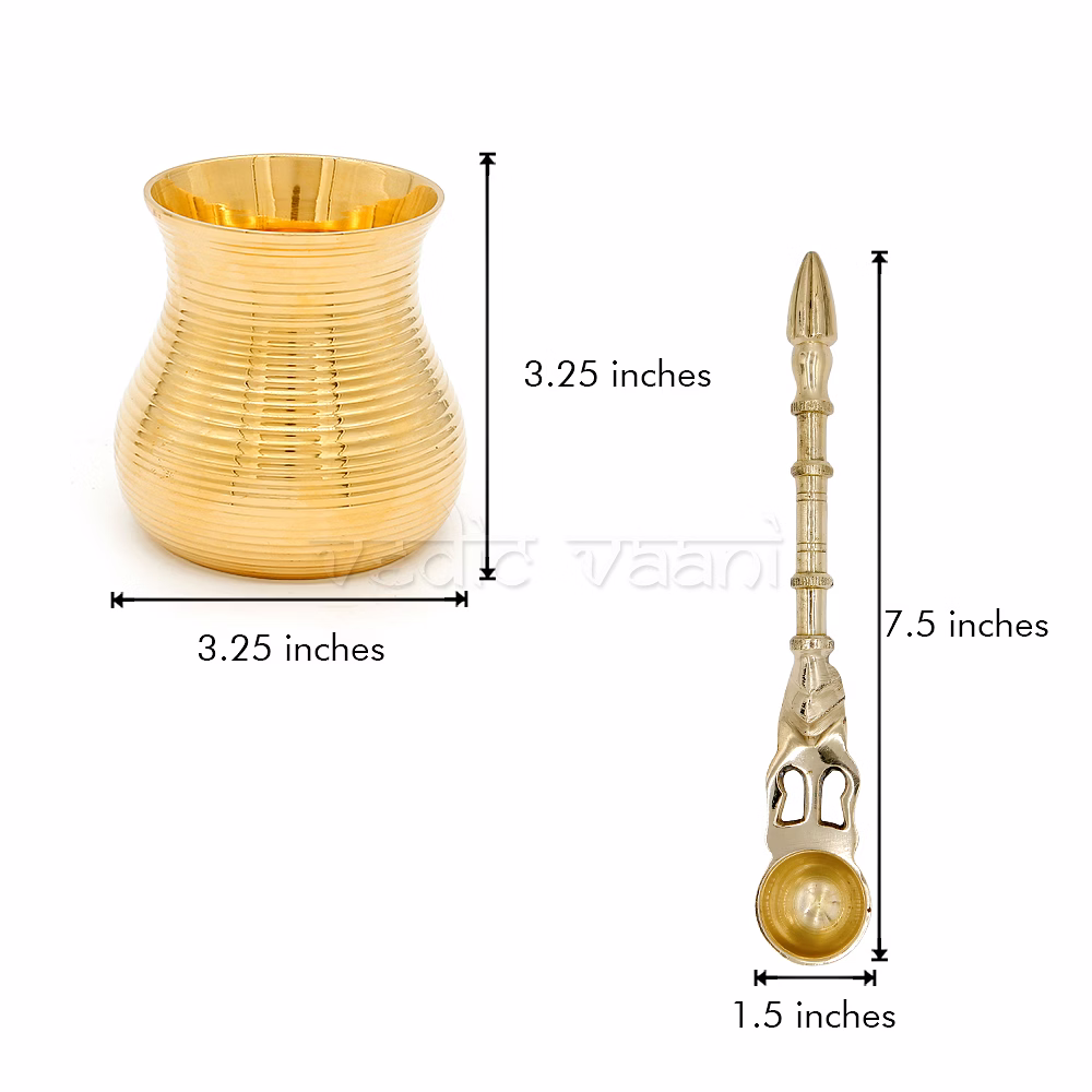 Panchpatra and Pali in Brass - Big image 4