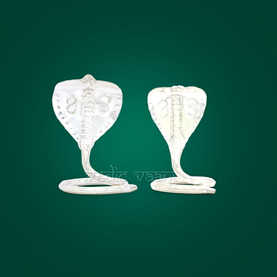 vedic vaani™ snake pair in pure silver - naag nagin jodi for protection
