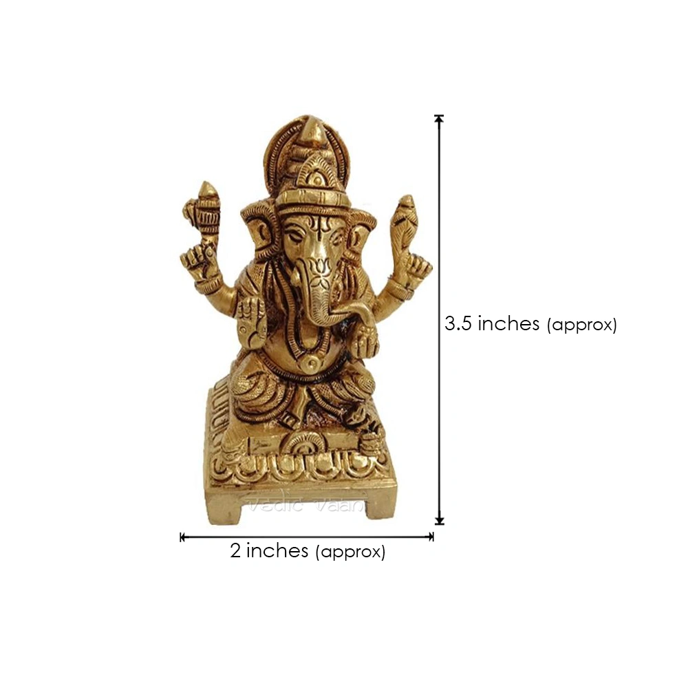 Lambodar Ganesha Idol/Murti in Brass-3