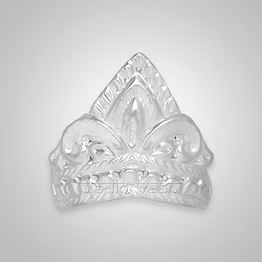 vedic vaani™ sterling silver mukut (headgear) for murtis - small