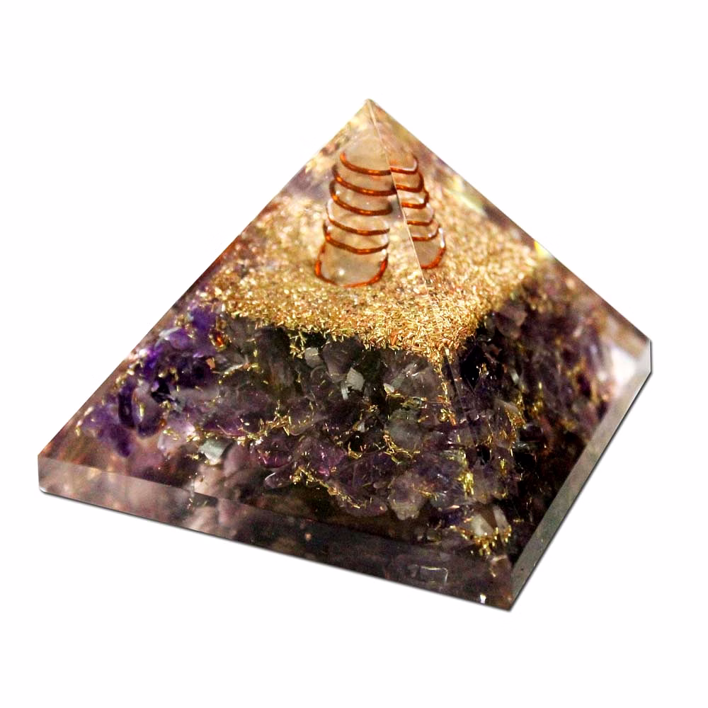 Purple Orgone Energy Pyramid With Crystal Point image 2