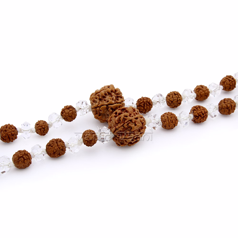 Sphatik Rudraksh Mala with 7 Mukhi - 108 beads image 2