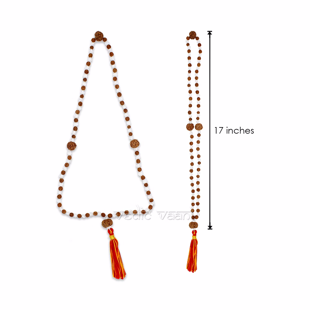 Sphatik Rudraksh Mala with 7 Mukhi - 108 beads image 3