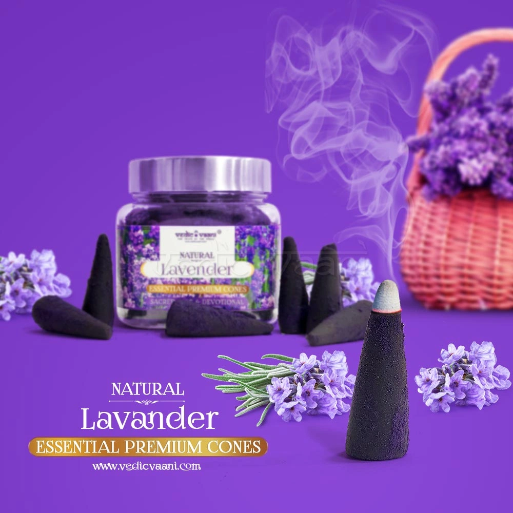 Natural Lavender Essential Dhoop Cones-35 cones-2