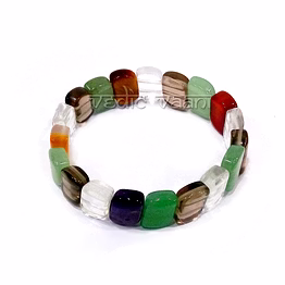 vedic vaani™ bracelet in mix agate parallelogram shape
