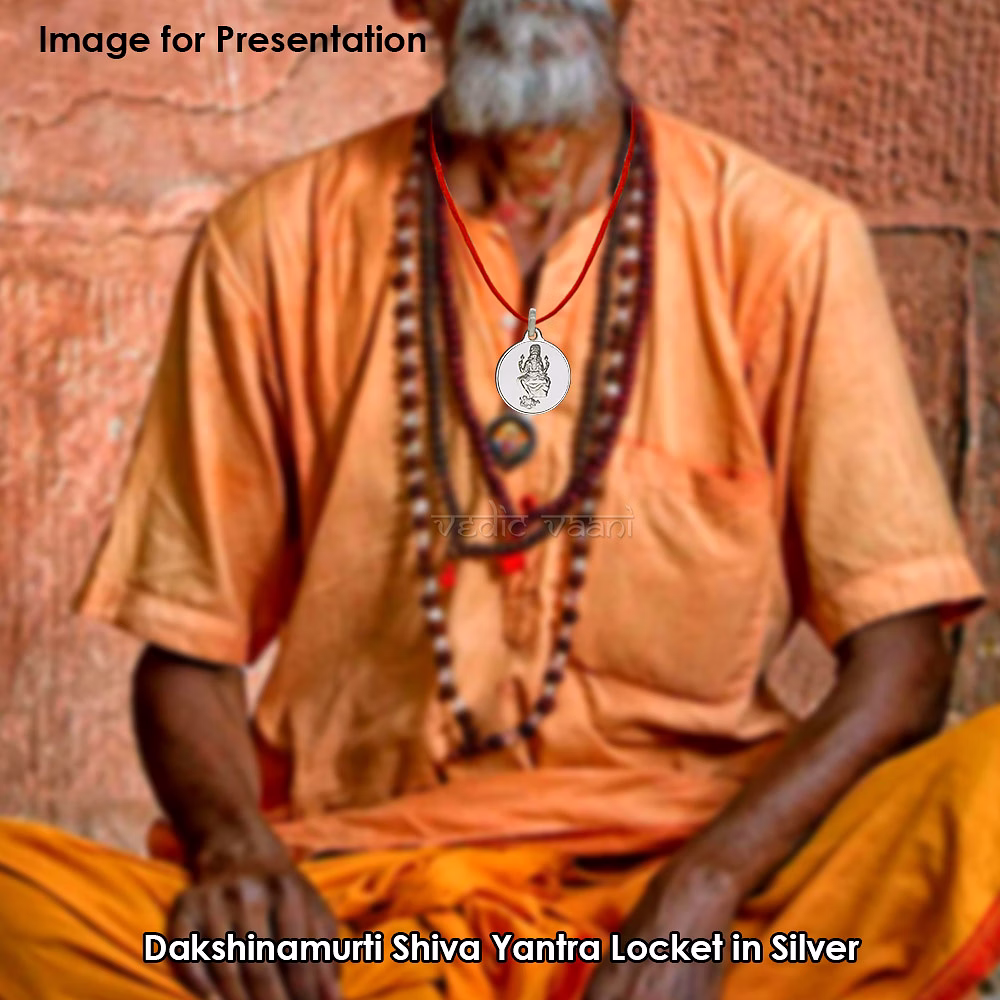 Dakshinamurti Shiva Yantra Locket in Silver image 5