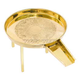 vedic vaani™ abhishek tray (heavy weight) in brass - big size