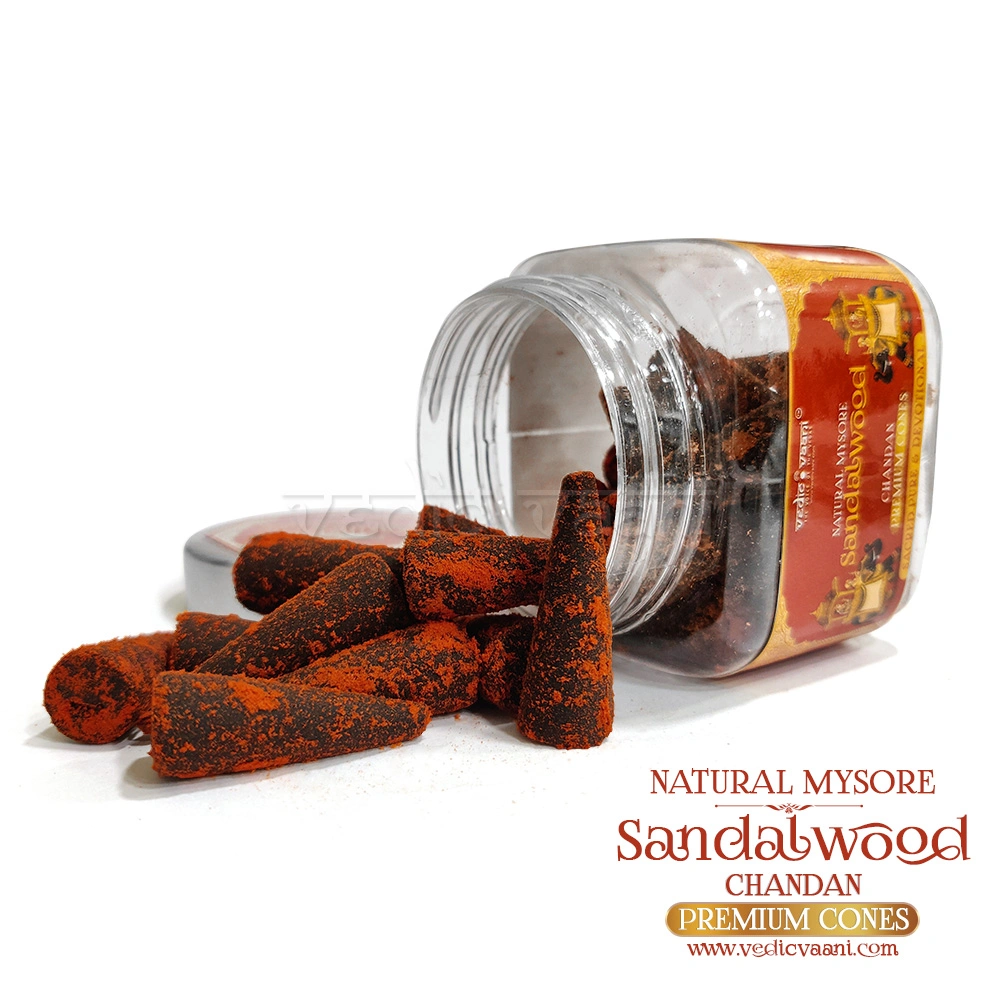 Natural Mysore Sandalwood Chandan Premium Dhoop Cones-35 cones-3