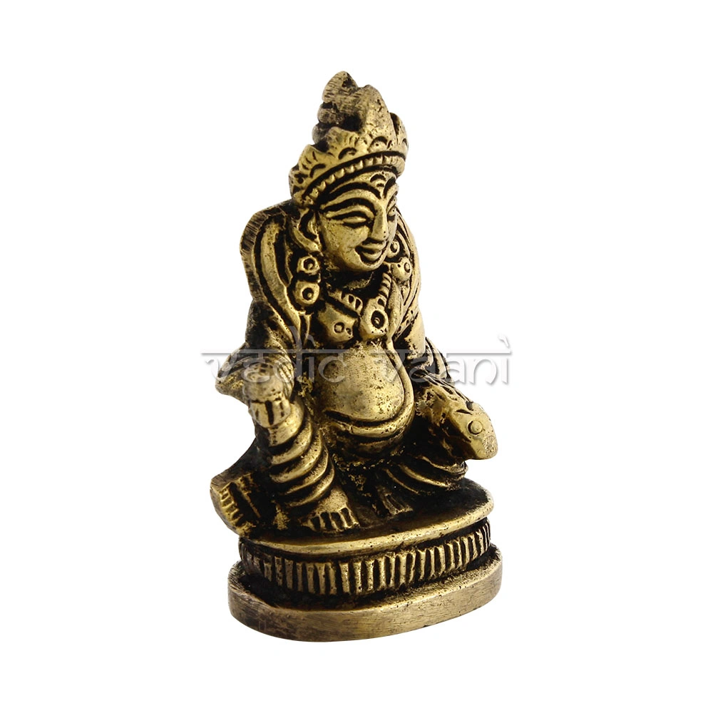 Tibetan Buddhist Kubera Idol in Brass-2