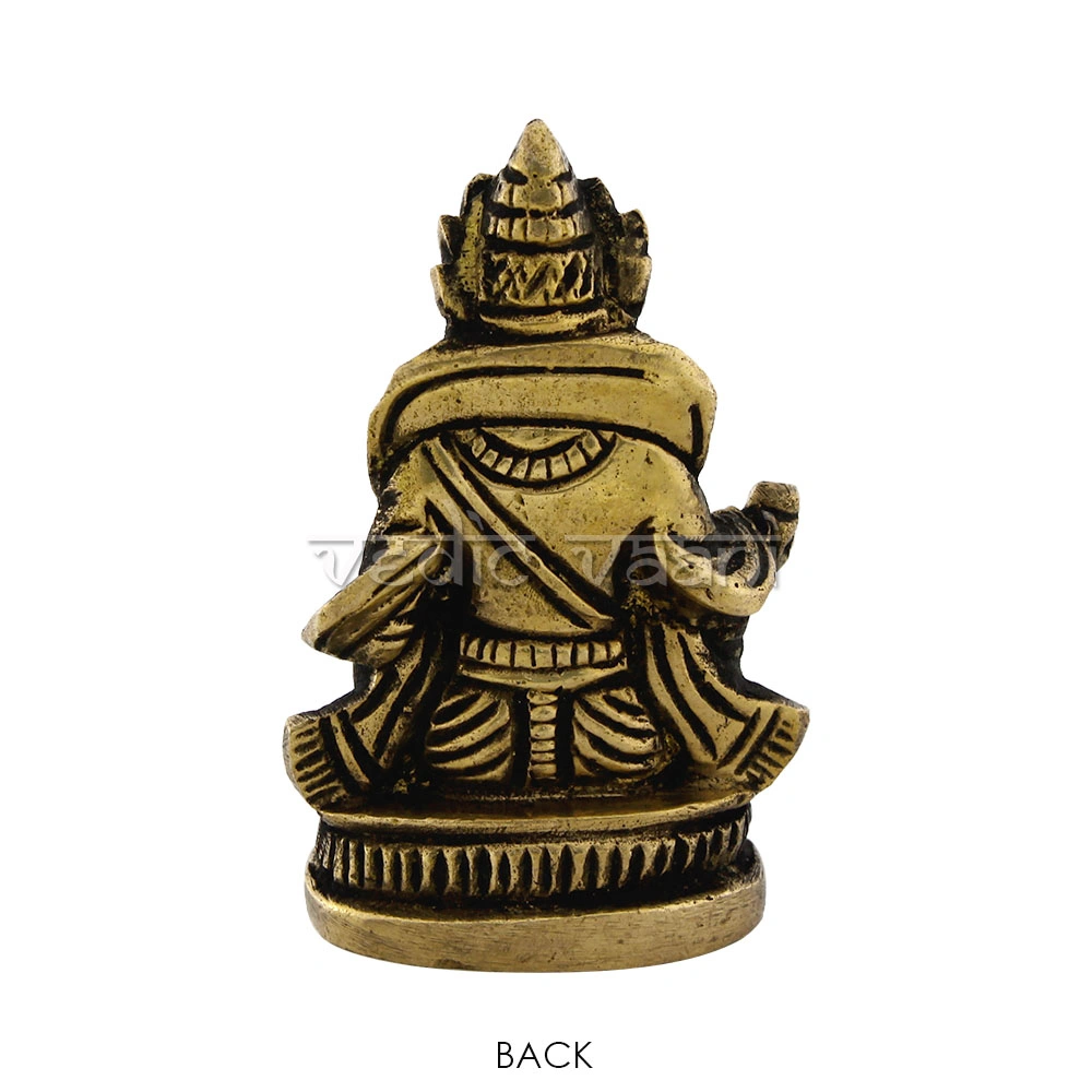 Tibetan Buddhist Kubera Idol in Brass-3