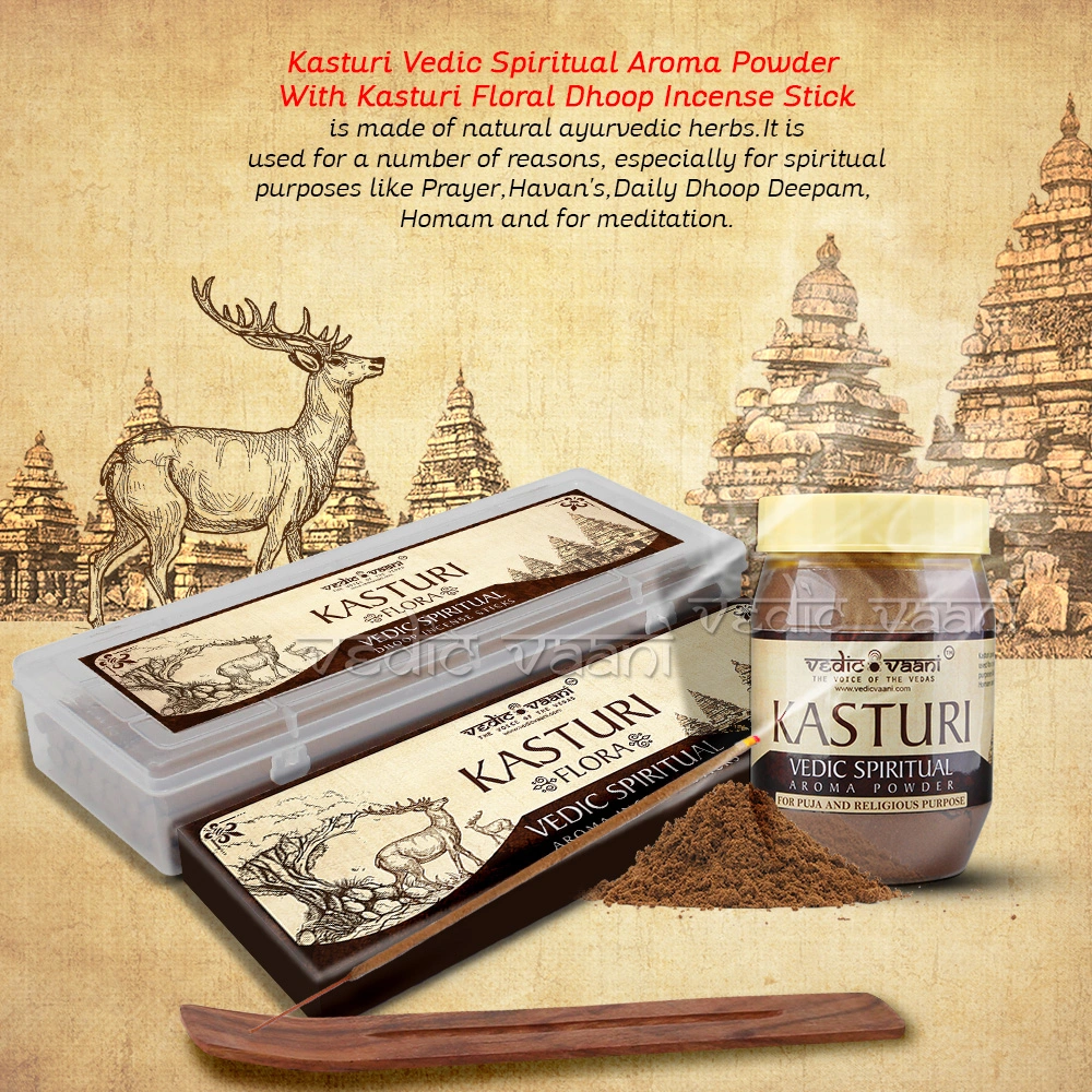 Kasturi Incense, Kasturi Powder, Kasturi Musk Dhoop Stick for Daily Prayer-AZ1243