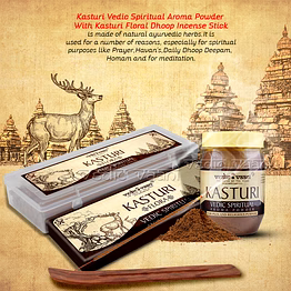vedic vaani™ kasturi incense, kasturi powder, kasturi musk dhoop stick for daily prayer