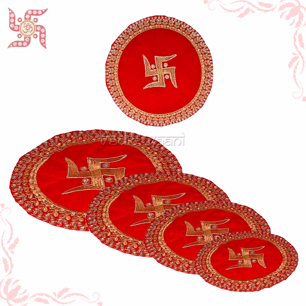 vedic vaani™ swastike shagun cover for wedding puja auspicious occasions - set of 4
