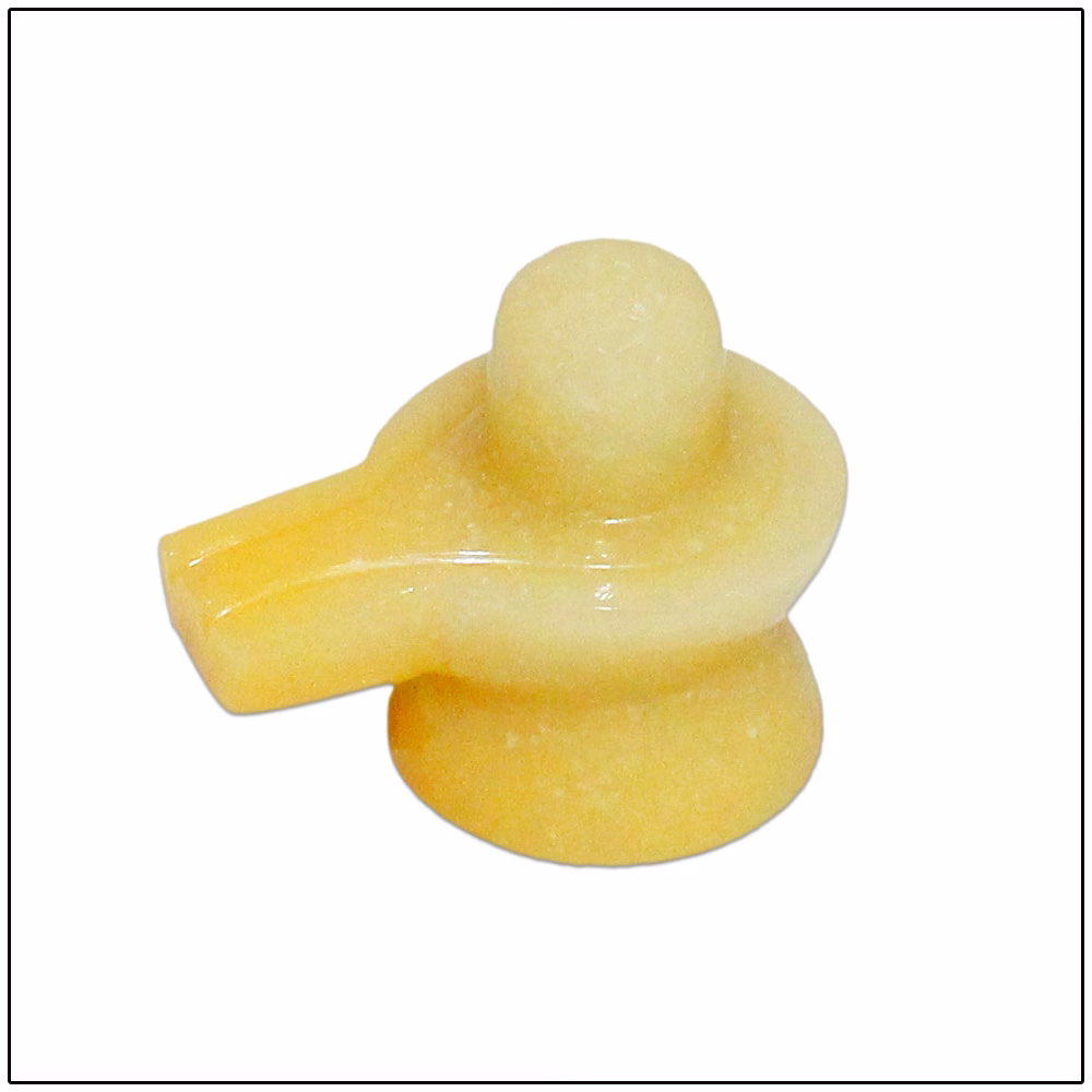 vedic vaani™ yellow shivling in ivory jade - 75 gms