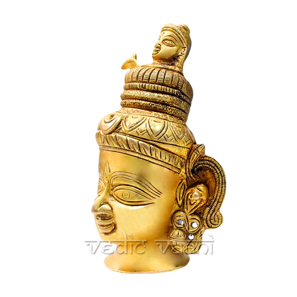 Shiva Head With Ganga in Brass-1