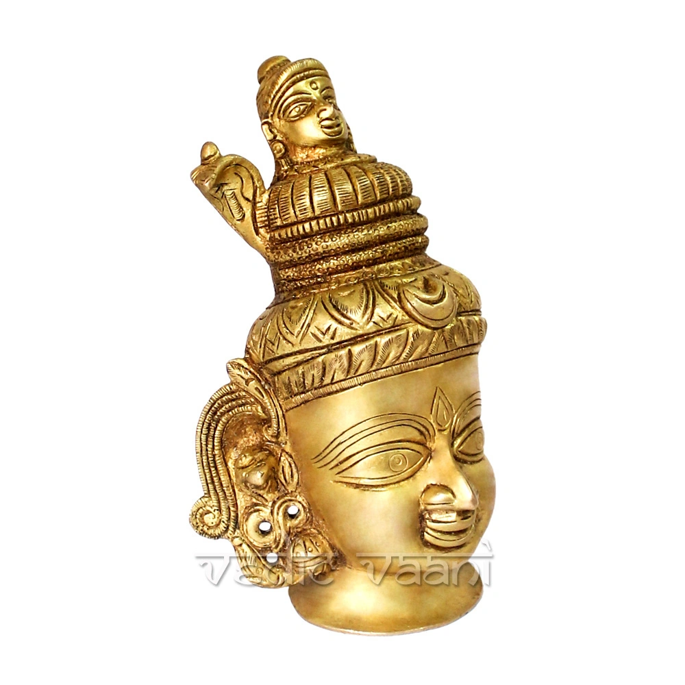 Shiva Head With Ganga in Brass-2