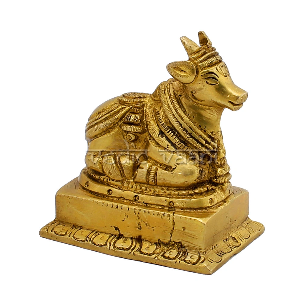 Nandi Bull Sculpture in Brass-AZ581