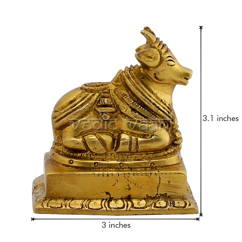 Nandi Bull Sculpture in Brass-2