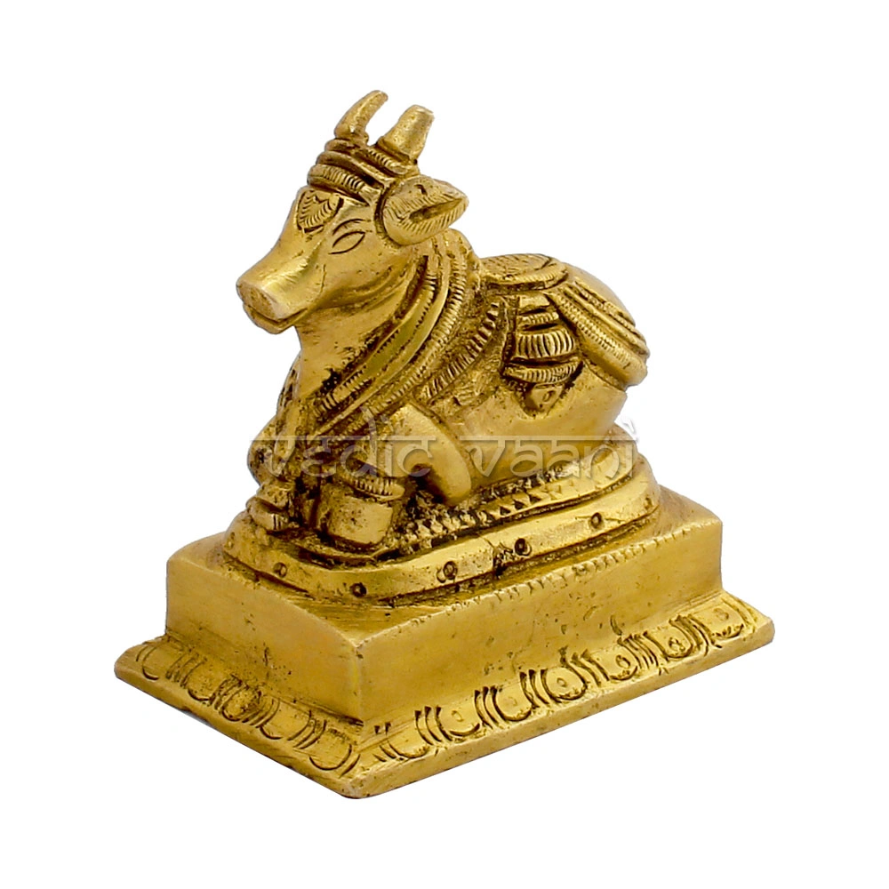 Nandi Bull Sculpture in Brass-4