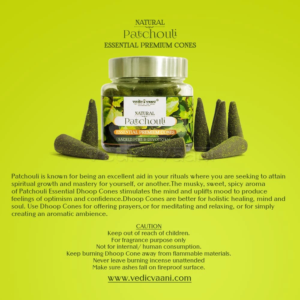 Natural Patchouli Essential Premium Dhoop Cones-35 cones-5