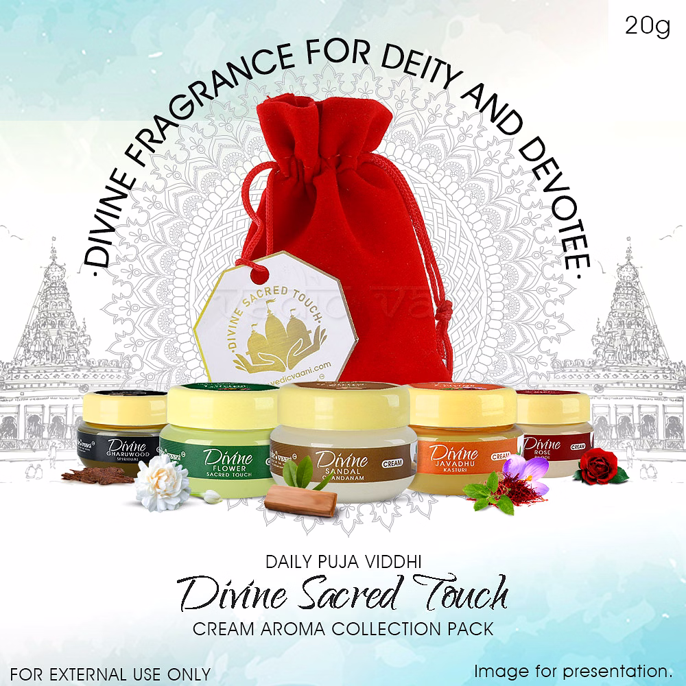 vedic vaani™ daily puja viddhi divine sacred touch cream aroma collection for deity and devotee