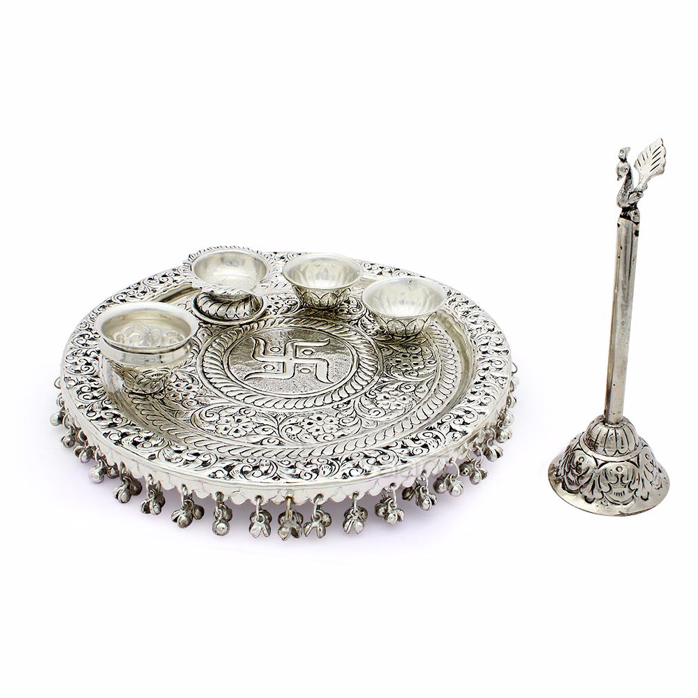 Shagun Swastik pooja thali set for spiritual Auspicious Occasions image 1