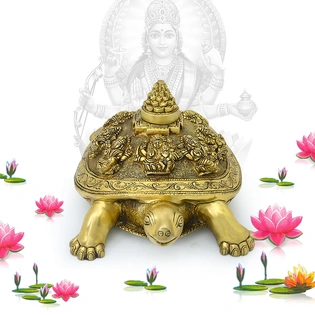 Ashtalakshmi with Shree Yantra on Tortoise