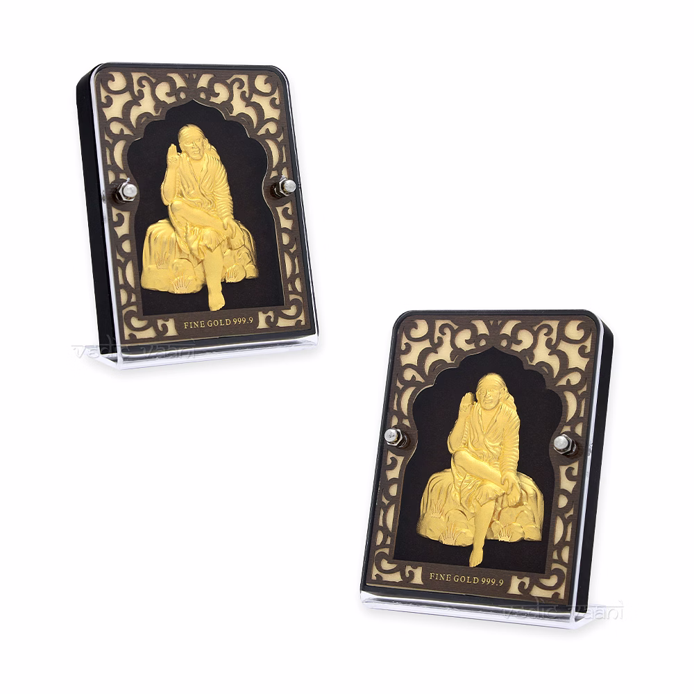 Shirdi Saibaba Frame in 24K Pure Swiss Gold Touch image 2