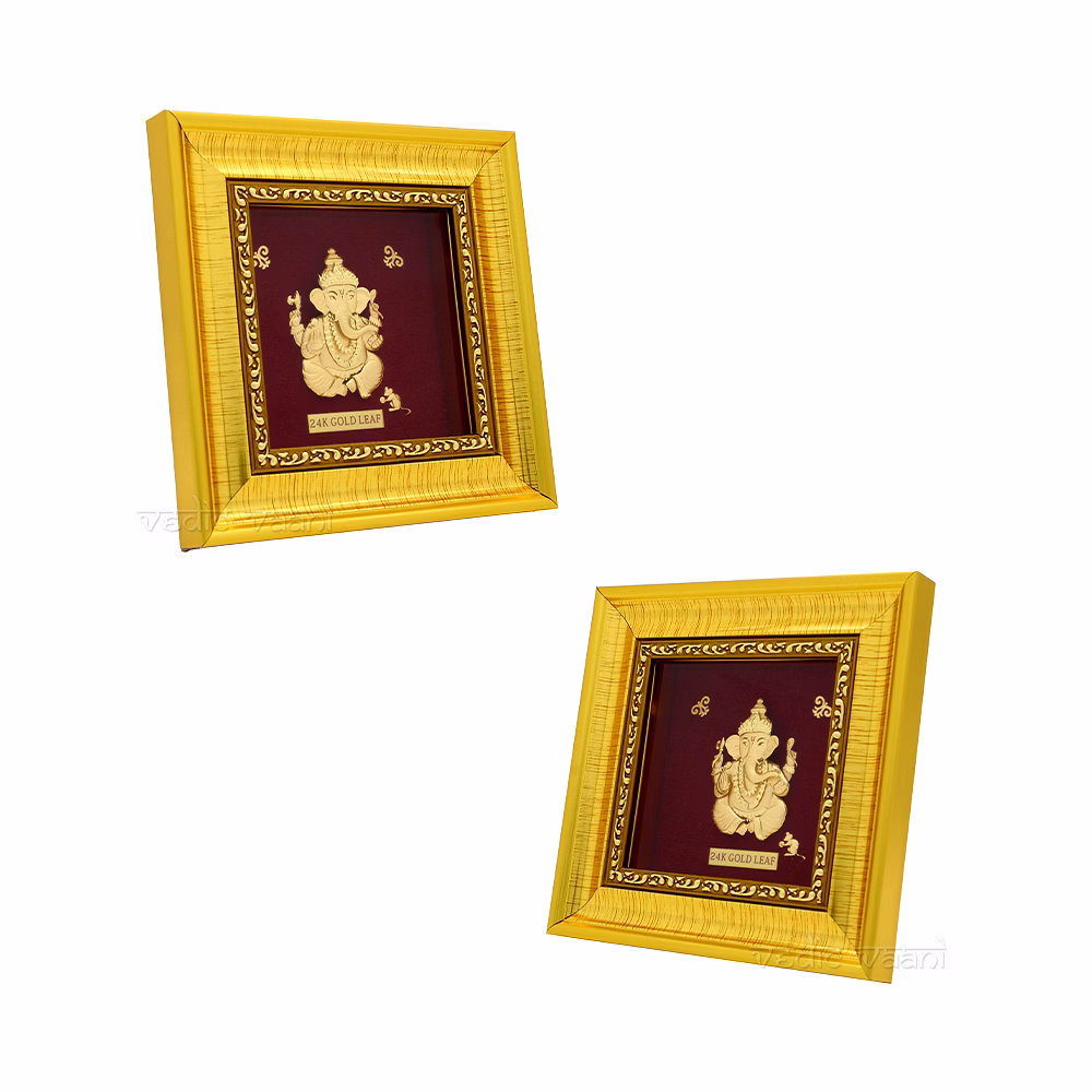 Avighna Avaneesh Ganpati Frame in 24K Pure Swiss Gold Touch image 2