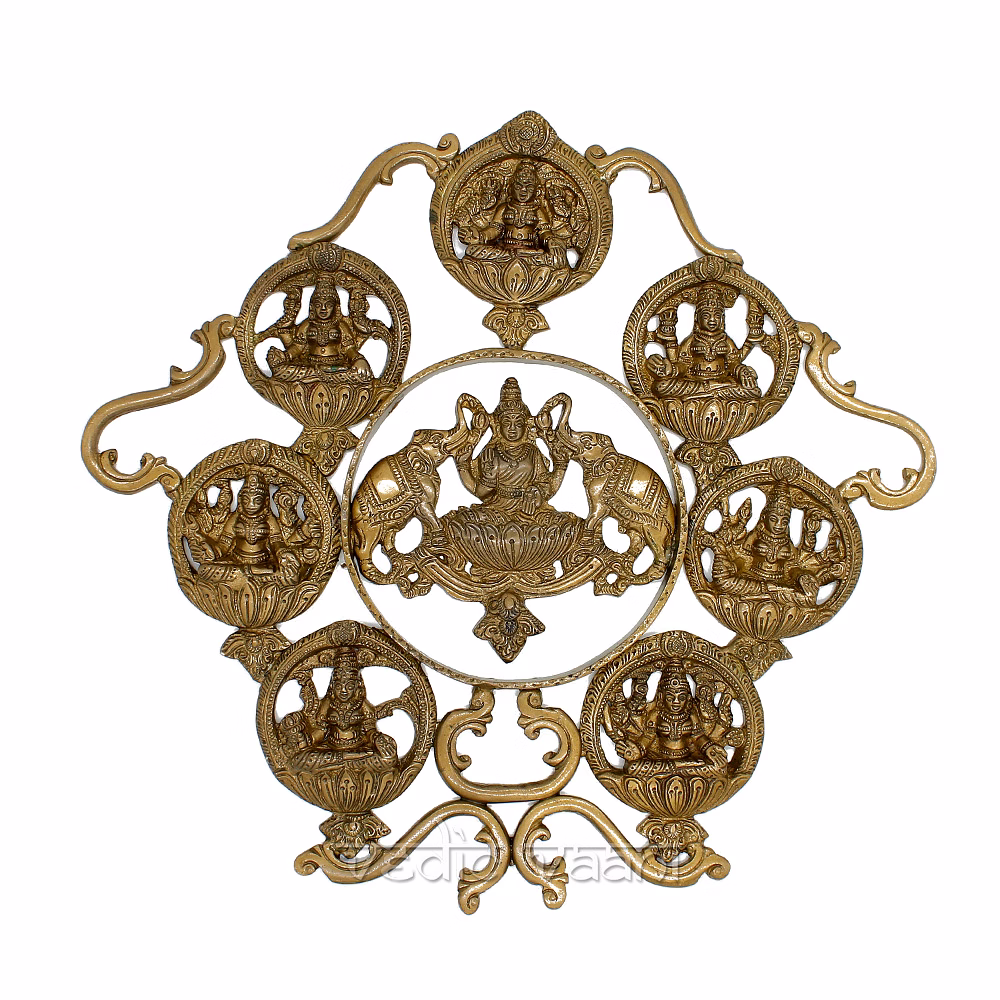 Astalaxmi Wall Hanging in Brass image 1