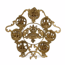vedic vaani™ astalaxmi wall hanging in brass