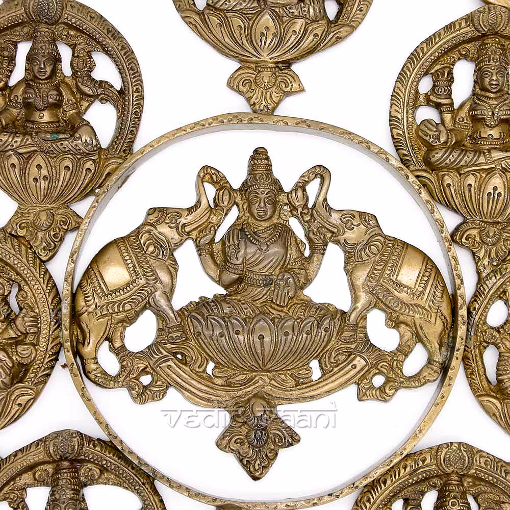 Astalaxmi Wall Hanging in Brass image 2