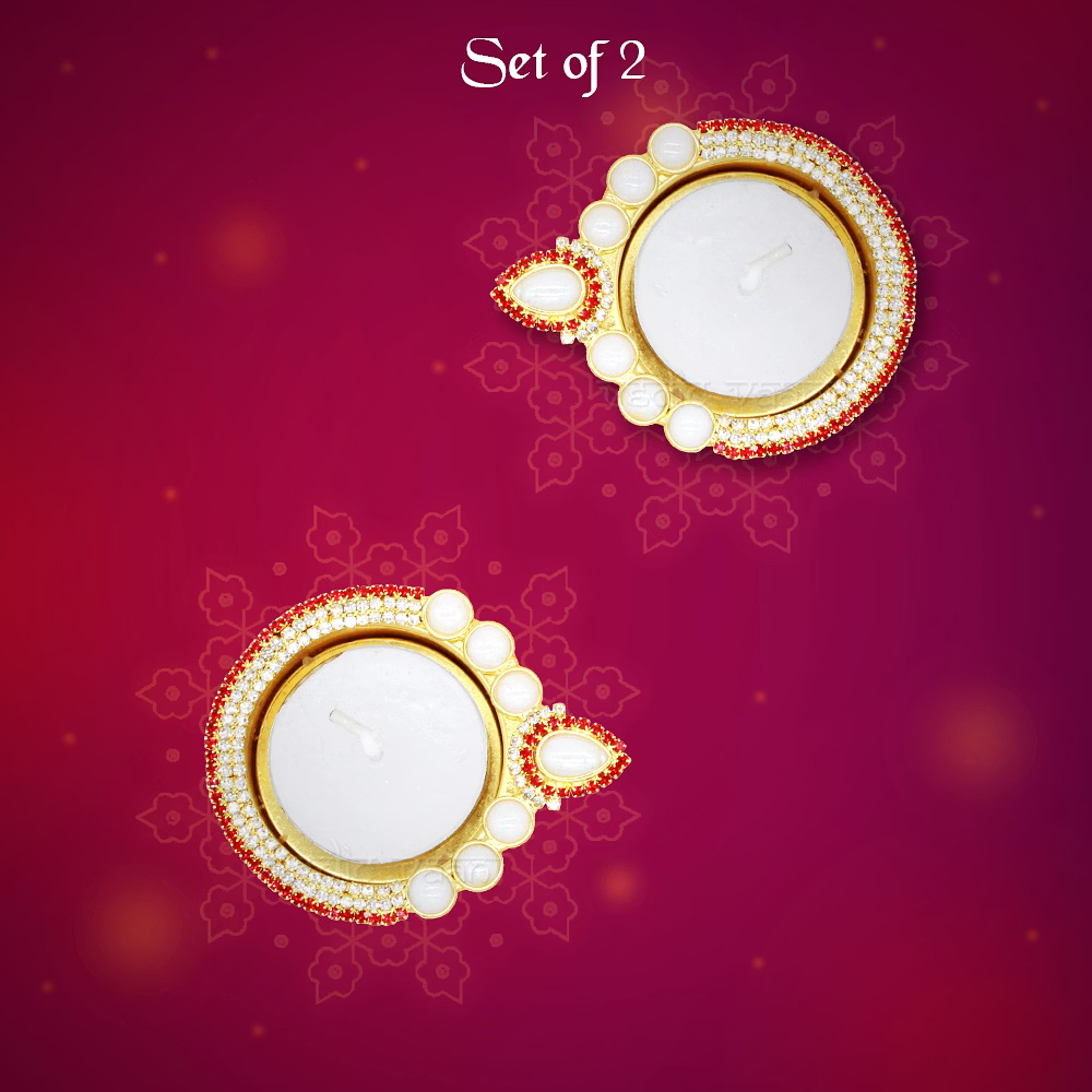 Dipawali Festival Diya / Deepam in Artificial Gemstones image 2