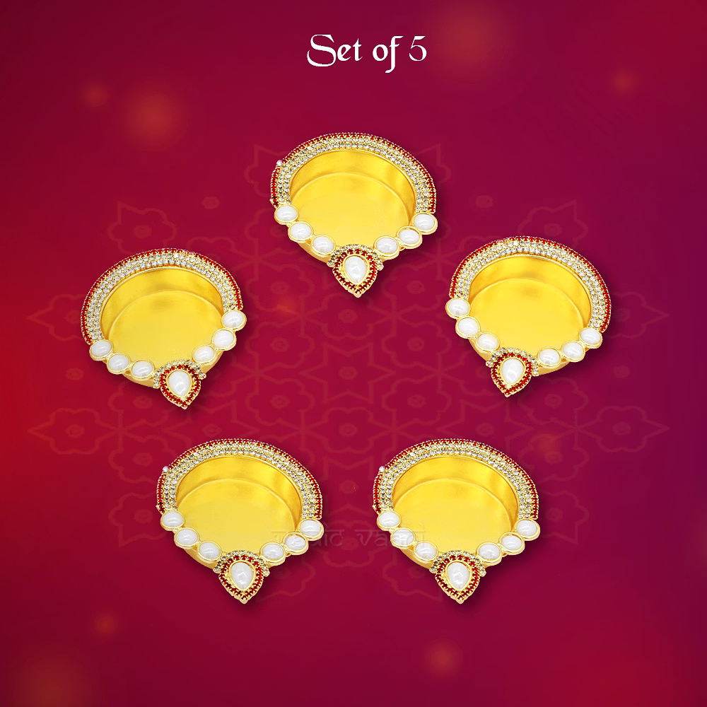 Dipawali Festival Diya / Deepam in Artificial Gemstones image 3