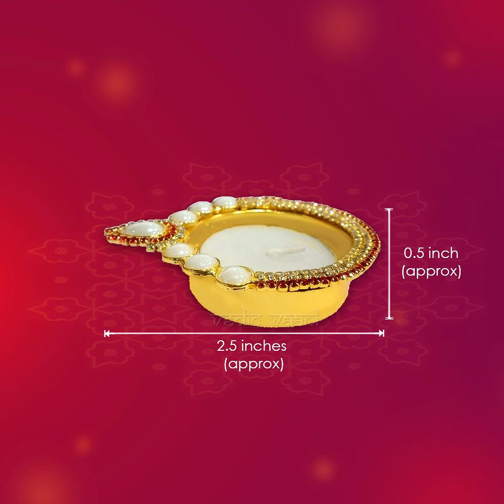 Dipawali Festival Diya / Deepam in Artificial Gemstones image 5
