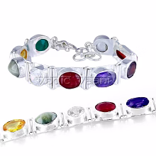 vedic vaani™ navratna bracelet in pure silver