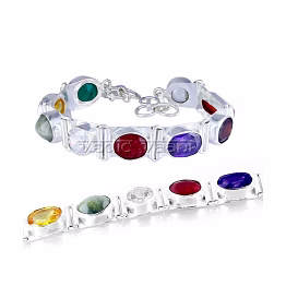 vedic vaani™ navratna bracelet in pure silver