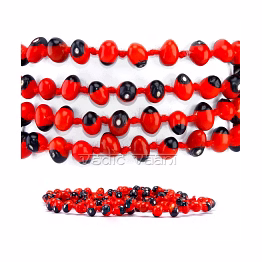 vedic vaani™ red gunja (chirmi) beads mala