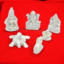 vedic vaani™ shubh puja idols in parad - set of 6