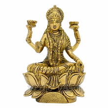 divine devi mahalakshmi idol in antic finish by vedic vaani™