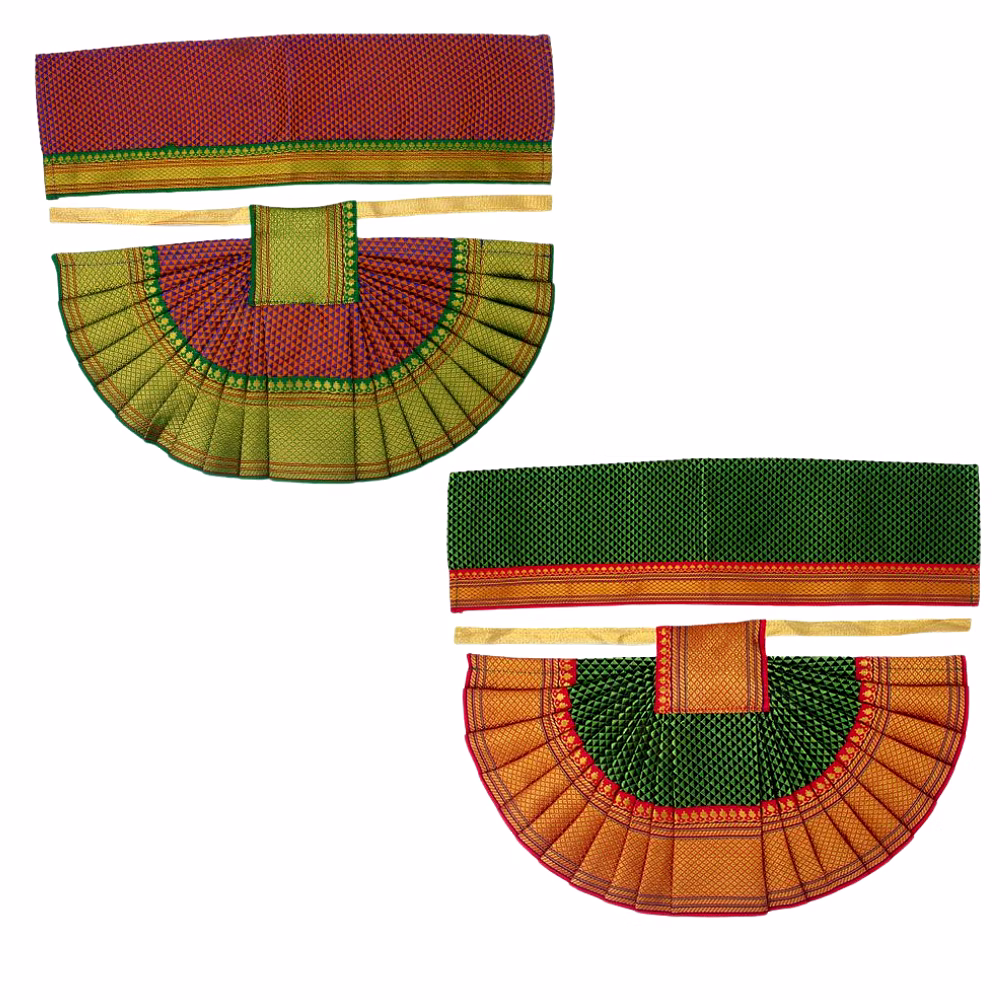 vedic vaani™ vedic vaani green maroon lehanga patka vastra for devi maa decoration- set of 2