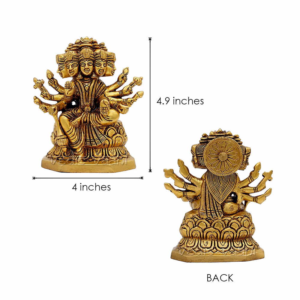 Vedic Vaani Pure Brass Gayatri Devi Murti – Handcrafted Hindu Goddess Idol for Pooja image 3