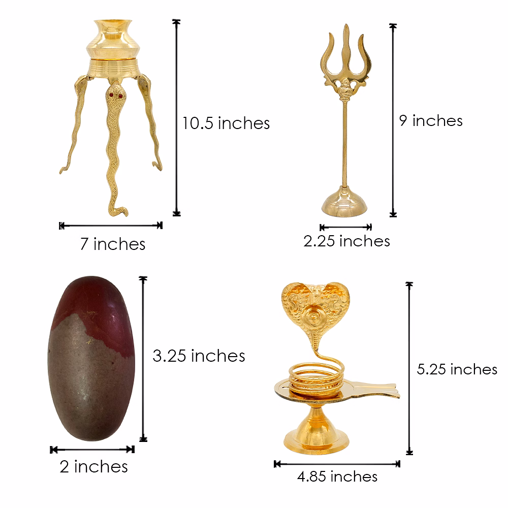 Narmada Shivalingam with Abhishek Set in Brass by Vedic Vaani image 4