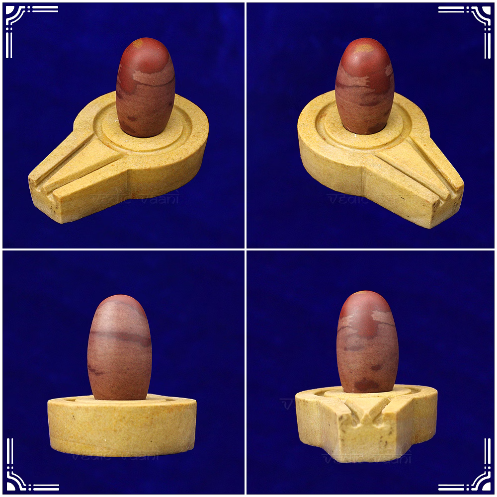 Narmada Lingam with Yonibase in Pure Silver by Vedic Vaani™ image 3